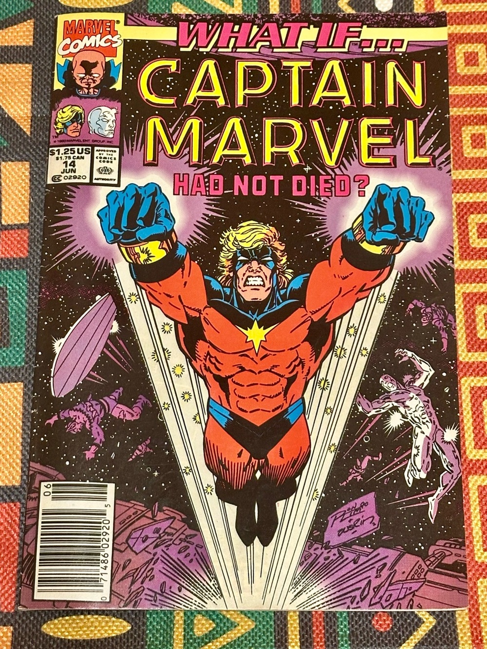 🔥 VINTAGE Marvel What If #14 1990 Newsstand Edition Captain Marvel Ron Lim Cover